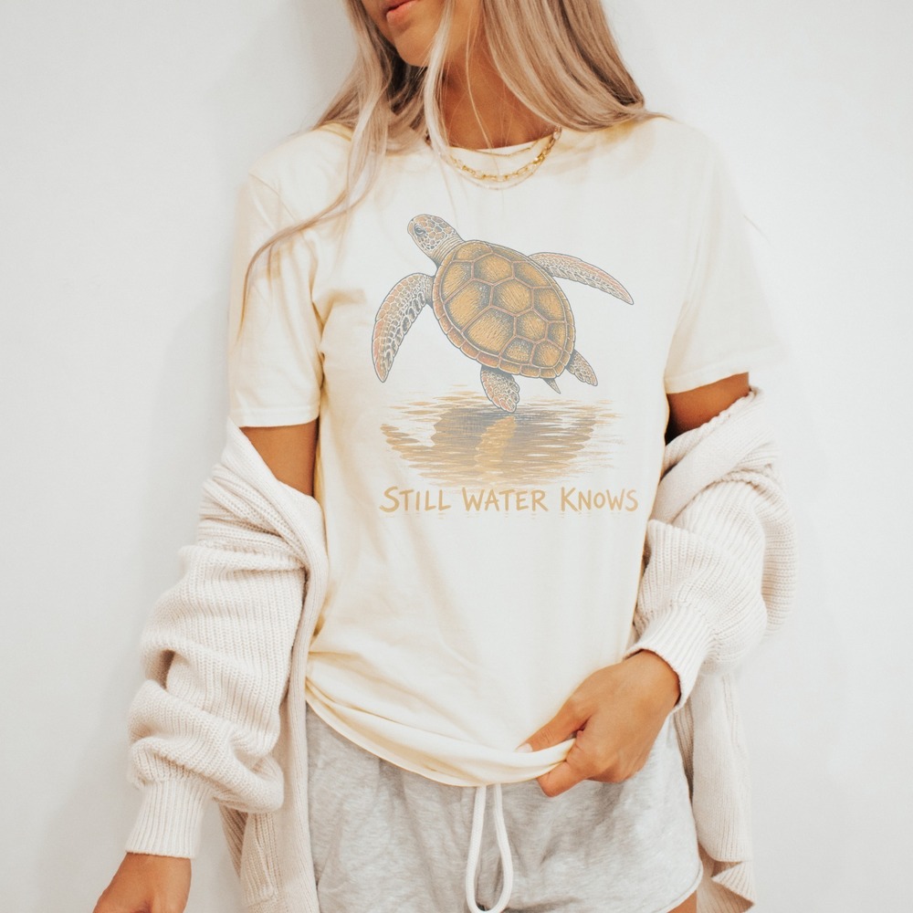 Still Water Sea Turtle Serene Animal Tee